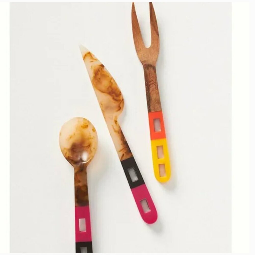 ⭐️ Arcelia Mezze Farm Peasant Boho Hipster Hippie Art Hip Block Cheese Knife Set